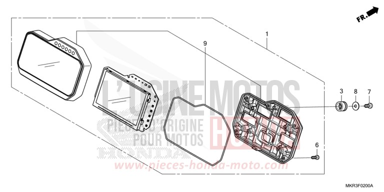 COMPTEUR von CBR1000RR SP SP1 SP2 GRAND PRIX RED (R380) von 2022